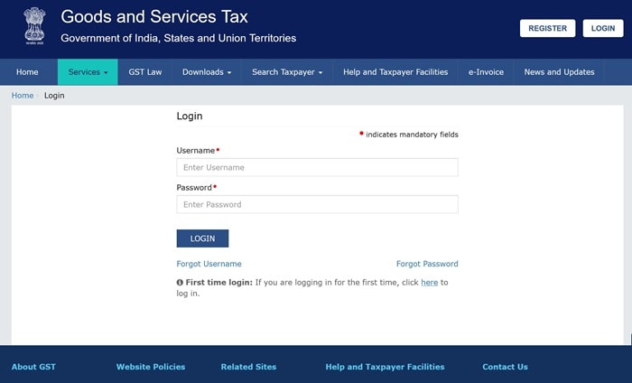 GST Portal Login